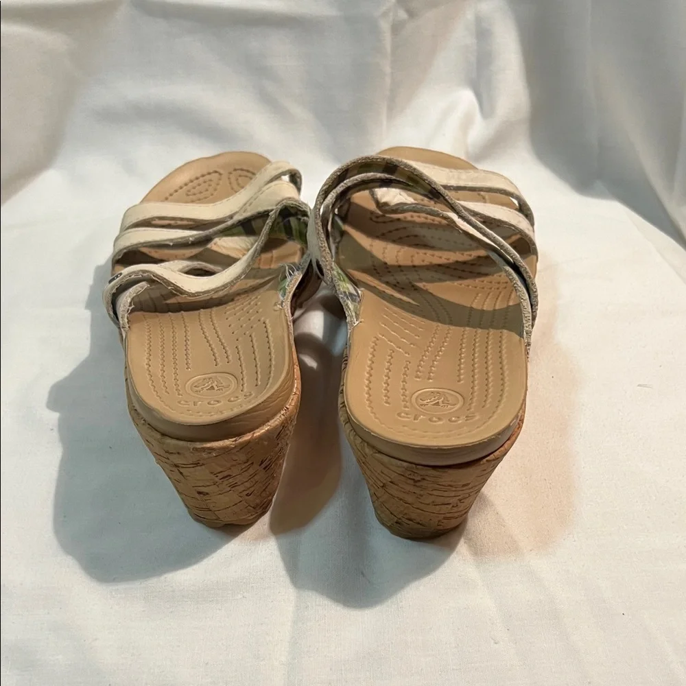 CROCS Cream Strappy Sandals